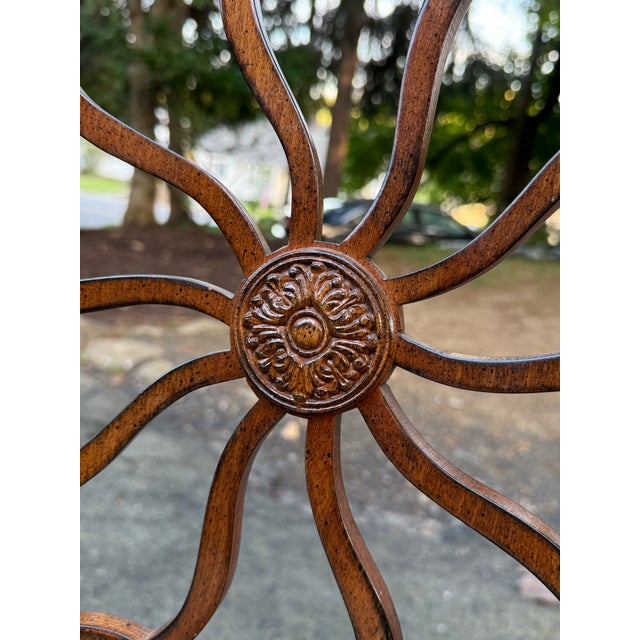 Brown Edward Ferrell Spiderweb Federal Style Carved Accent Chair For Sale - Image 8 of 10