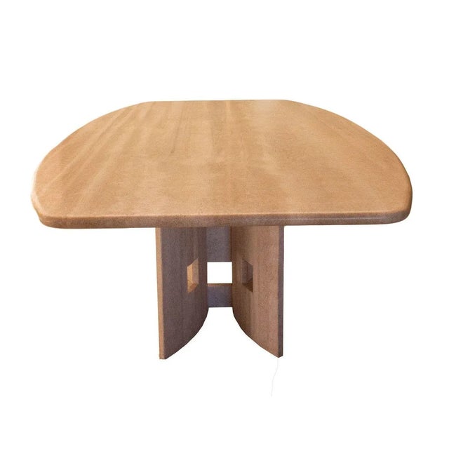 French Travertine Dining Table Or Conference Table, 1980s For Sale - Image 6 of 12