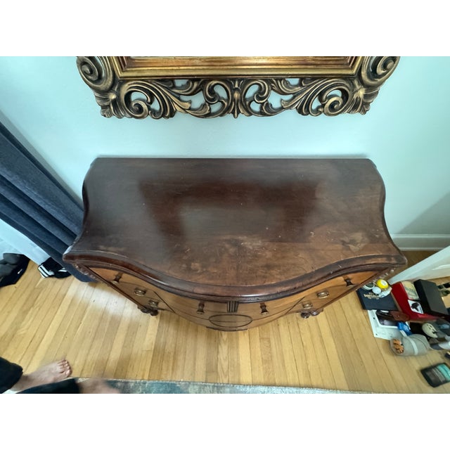 Antique Burled Walnut and Inlaid Marquetry Dresser Chest of Drawers For Sale - Image 10 of 10