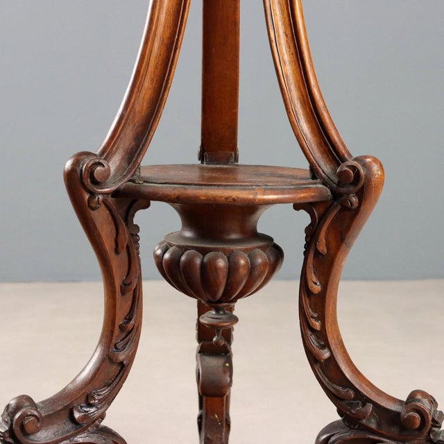 Walnut Plant Stand, Italy, Late 19th Century For Sale - Image 9 of 11