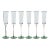 Sachi Green & Pink Champagne Flutes, Set of 6 For Sale