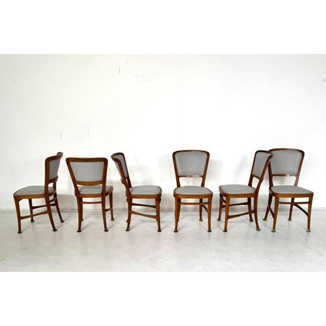 Wood Art Nouveau Chairs by Robert Fix, Set of 6 For Sale - Image 7 of 7