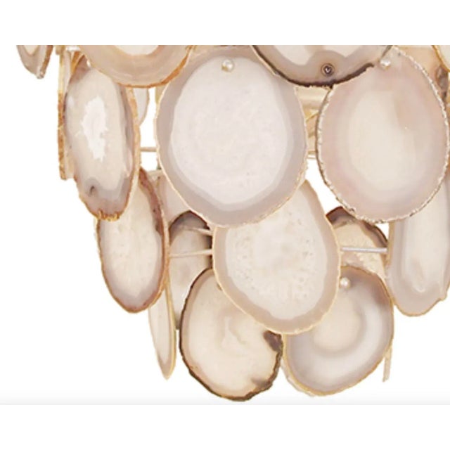 Italian Marjorie Skouras Transitional Bebe Grey and White Agate Chandelier For Sale - Image 3 of 9