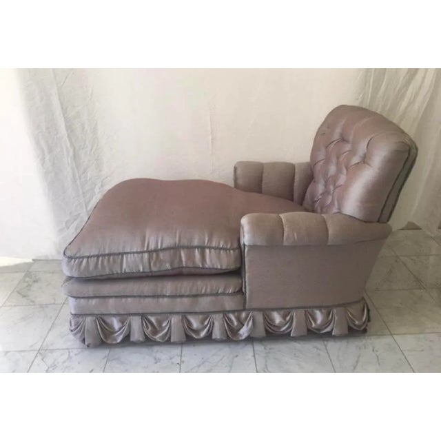 1940s Vintage Hollywood Regency Lavender Shagreen Silk Chaise For Sale In Detroit - Image 6 of 13