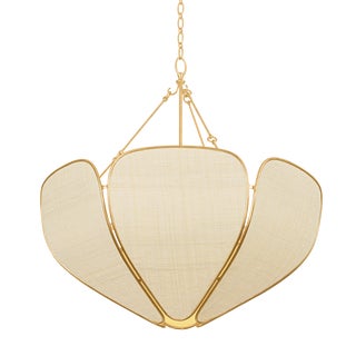 Hudson Valley Lighting Bayville 31.75 in. 6 Light Pendant in Vintage Gold Leaf Finish For Sale