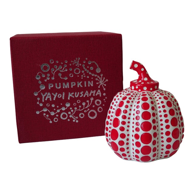 Red/Black Pumpkin Sculpture by Yayoi Kusama For Sale
