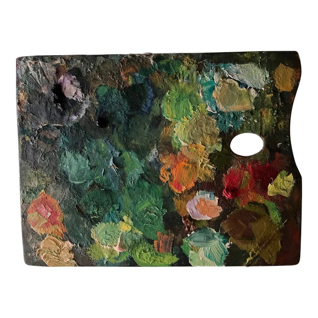 Vintage Painters Pallet Mid Century Impasto Wall Accent For Sale