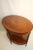 Remarkable Sheraton style inlaid marquetry side end table from the 19th century featuring an oval top surrounded by a...