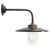 Vintage Industrial Brass and Glass Wall Light in Black Enamel For Sale - Image 5 of 6