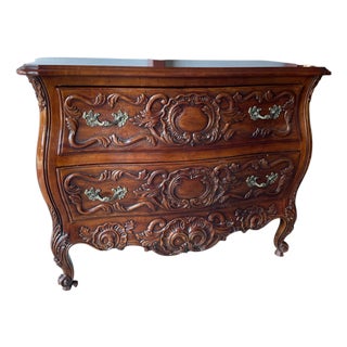 John Widdicomb French Louis XV Carved Bombe Chest Dresser For Sale