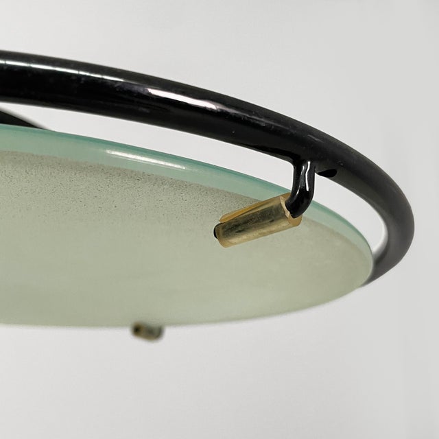 Italian Modern Coffee Table with Ashtray in Black Metal and Glass, 1980s For Sale - Image 11 of 18