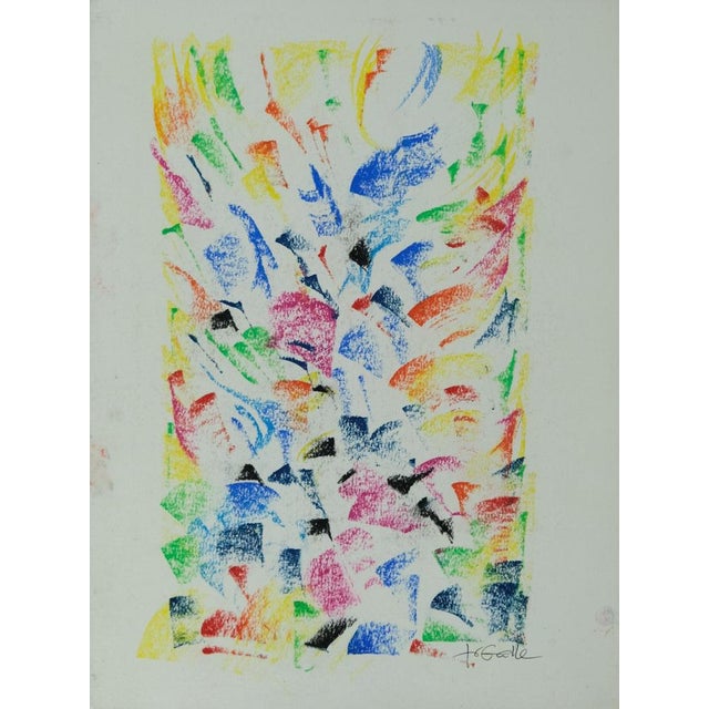 Françoise Galle, Pink Rose, Pastel Drawing For Sale - Image 7 of 7