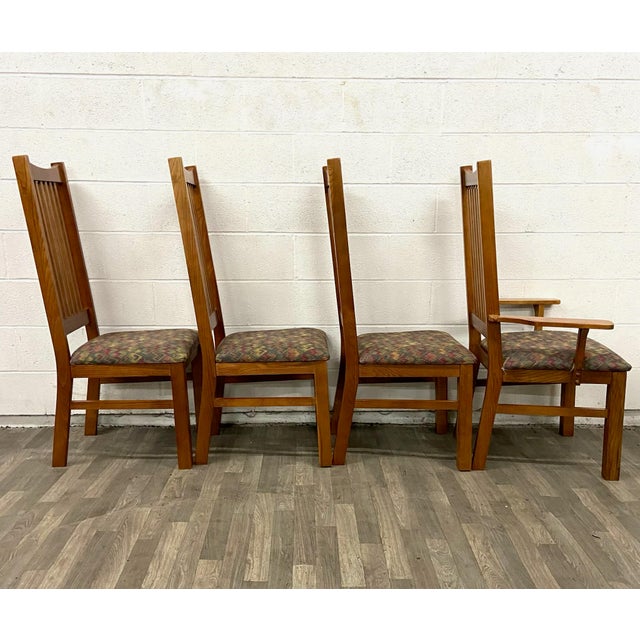 Vintage Bassett Furniture Oak Mission Arts and Crafts Style Dining