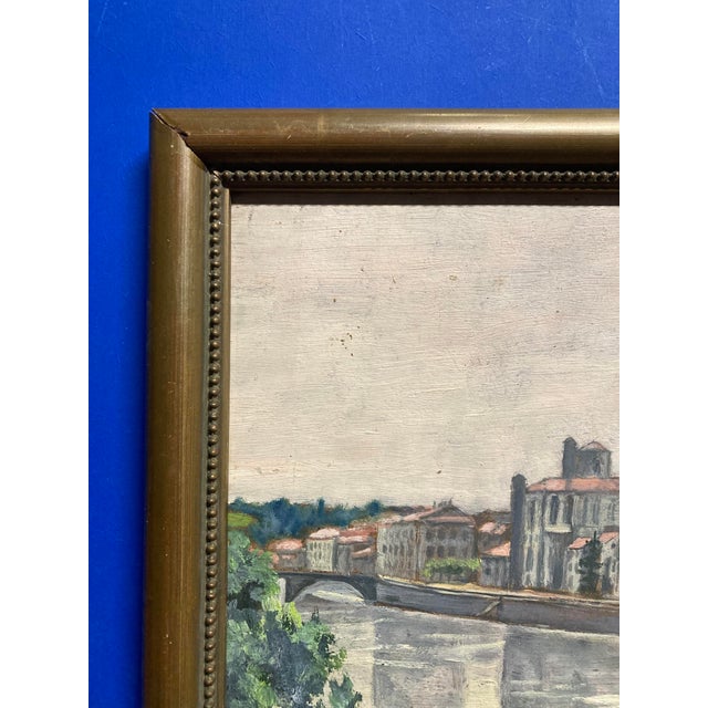 Henry d'Avesnes, Landscape by the Water, Oil on Panel, 1950s, Framed For Sale - Image 6 of 14