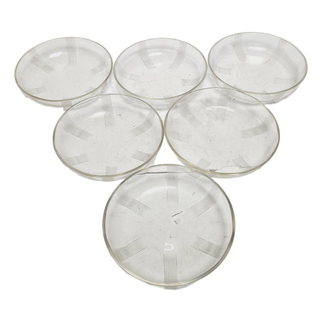 Vintage Art Deco Teller Pads for Desserts, 1930s, Set of 6 For Sale