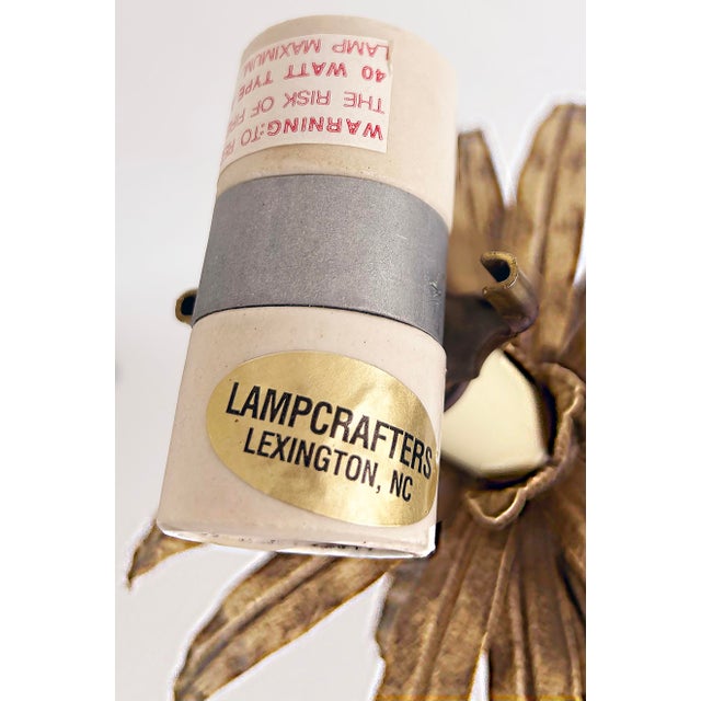Late 20th Century Palm Beach Chic Brass Macaw Parrot Tole Palm Tree Lamp For Sale - Image 11 of 11