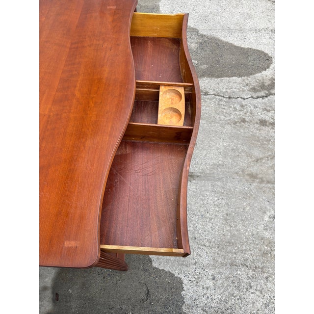 Brown Antique Hepplewhite Style Serpentine Dresser | Federal Revival Chest of Drawers | Early 20th Century Vintage American Bedroom Furniture For Sale - Image 8 of 12