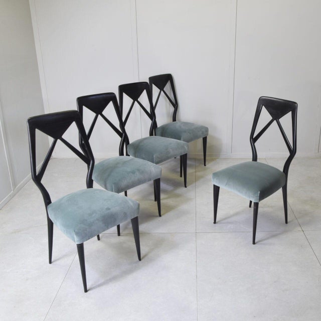 Chairs attributed to Vittorio Dassi for Dassi Mobili Moderni, 1950s, Set of 5 For Sale - Image 6 of 11