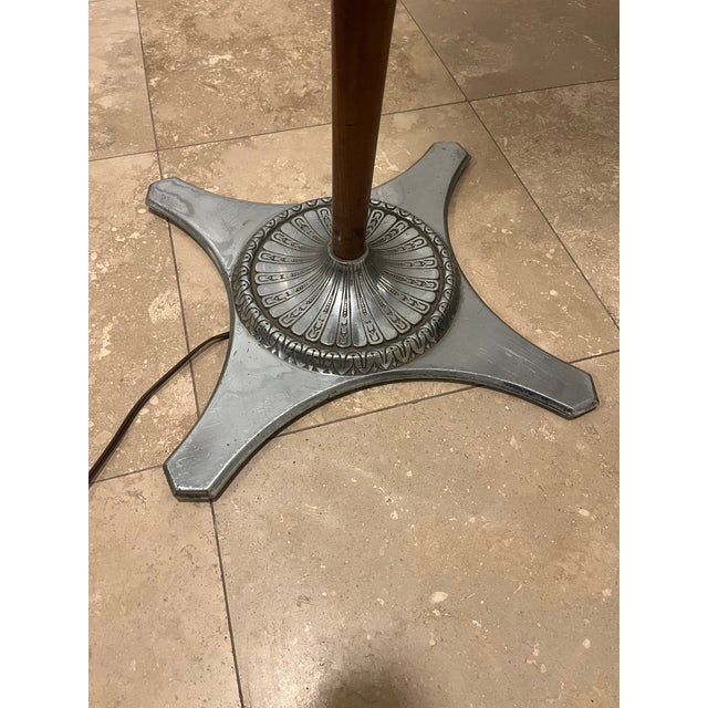 1920s Rare Intricate Art Deco Torchiere Floor Lamp For Sale - Image 9 of 13