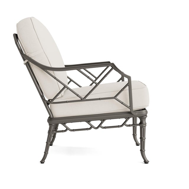 Contemporary Brown Jordan Calcutta Lounge Chair, Mica frame with Fusion Natural fabric For Sale - Image 3 of 11