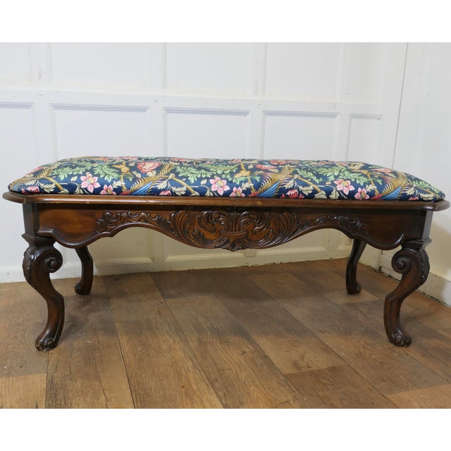 Window Stool in Navy Liberty William Morris Velvet For Sale - Image 5 of 10