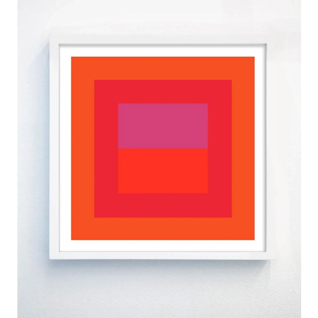 DDE Studio Abstract Geometric Color Study Set of 4 Prints in Reds and Pinks - 36" X 36" For Sale - Image 4 of 8