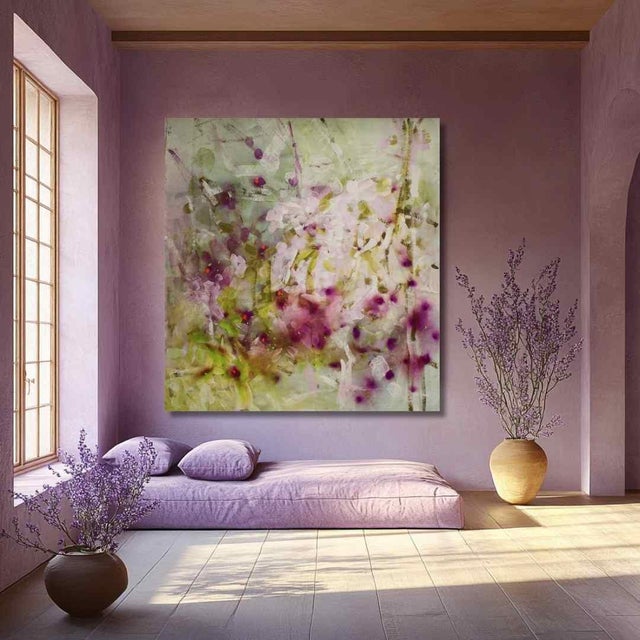 Painting title :: Hayden Would Only Paint in Purple :: 54x49" :: mixed media collage on canvas :: created by Mel Rea “I...