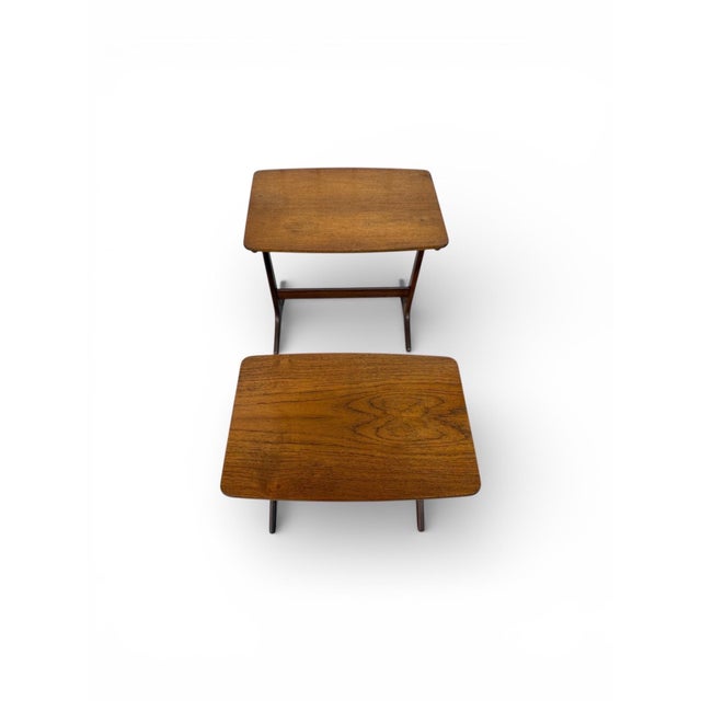 Mid-Century Modern Mid-Century Danish Modern Selig Poul Jensen Walnut Nesting Tables - Set of 2 For Sale - Image 3 of 8