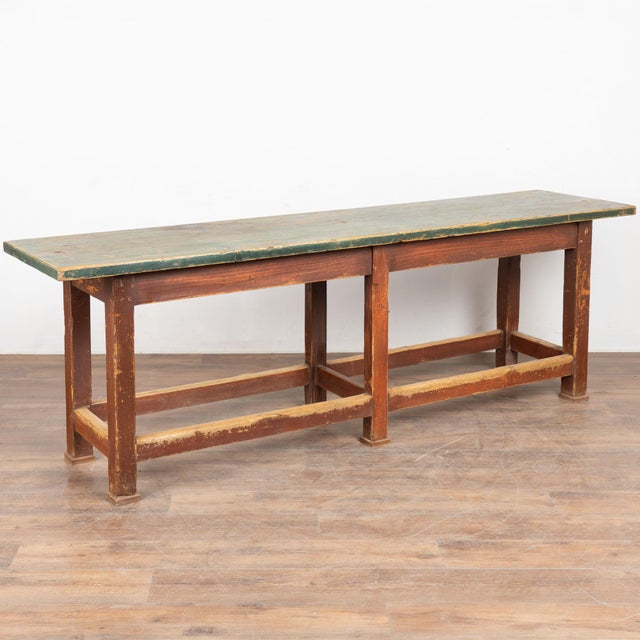 19th Century Rustic Original Painted Work Console Table For Sale - Image 14 of 14