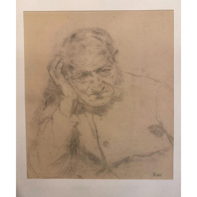 Heinrich Pforr, Father of the Artist Portrait in Thought, 1919, Oil on Canvas For Sale - Image 6 of 12
