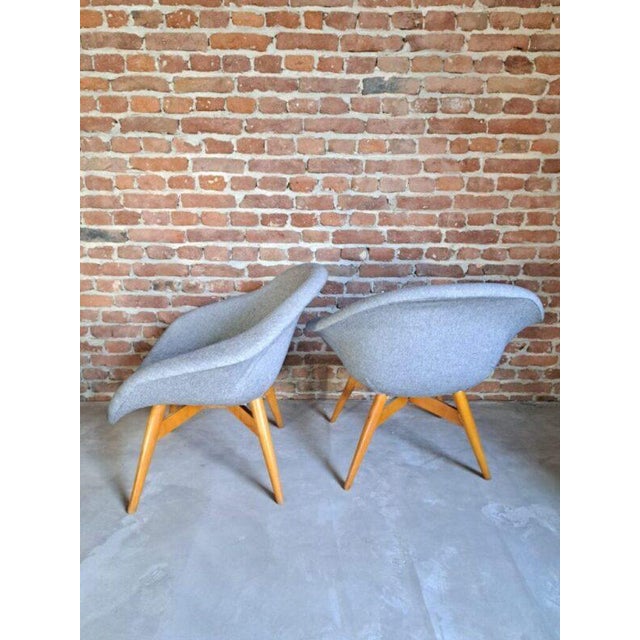 Vintage Lounge Chairs in Fabric, Set of 2 For Sale - Image 4 of 6