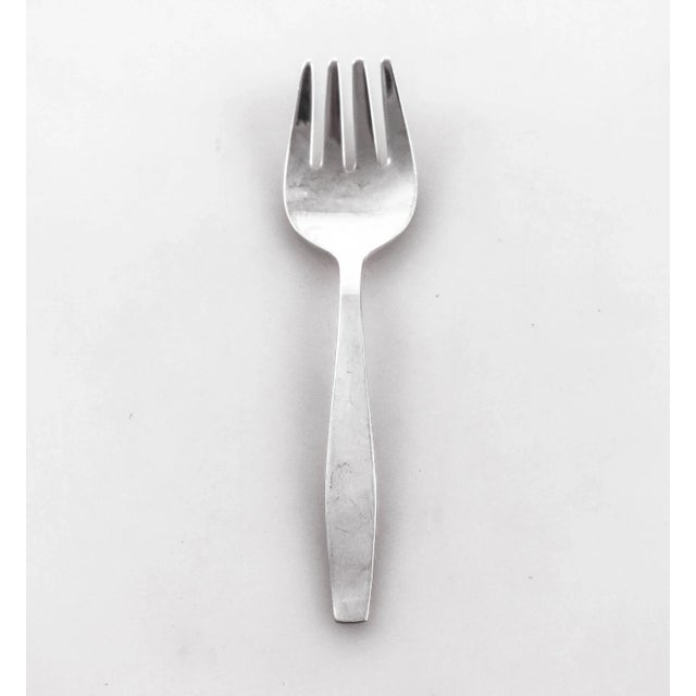 We are proud to offer this sterling silver baby fork and spoon set made by Towle Silversmiths. A very sleek modernist...