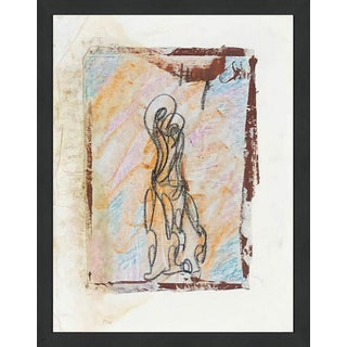 Purvis Young Solitary (Original Mixed Media on Paper) For Sale