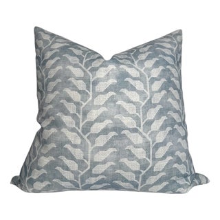 Folio Linen Pillow Cover in Blue, 20x20 Pillow For Sale