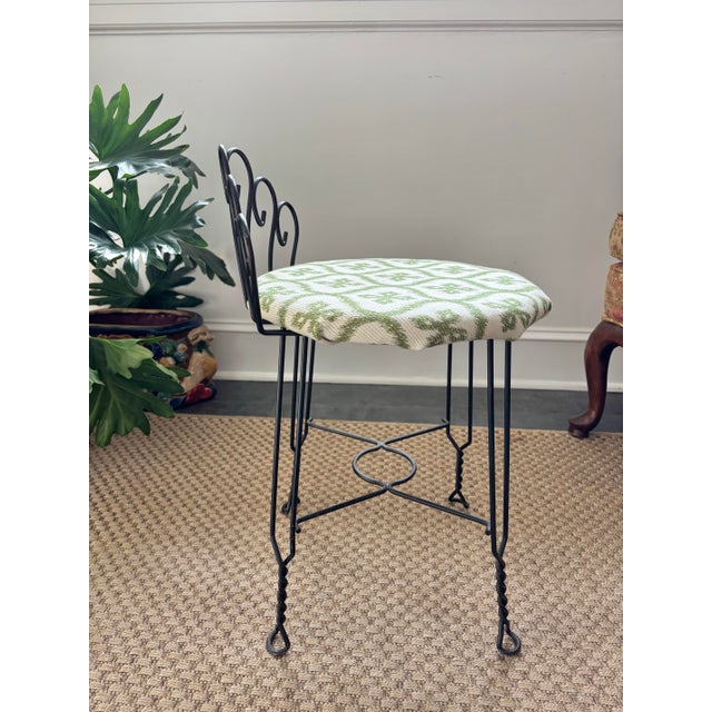 Mid 20th Century Mid 20th Century Vintage Vanity Stool For Sale - Image 5 of 9