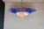 Luxury and genuine murano glass chandelier. Hand made in murano. It made by 36 murano blue glasses in a gold painted metal...