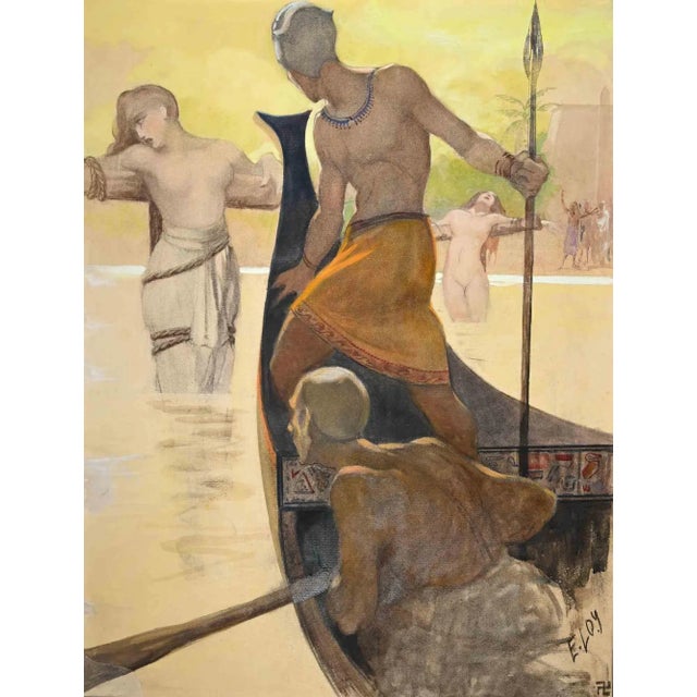 Study for Scenography is an original painting in watercolor realized in the 1920s by Erminio Loy. Hand-signed on the lower...