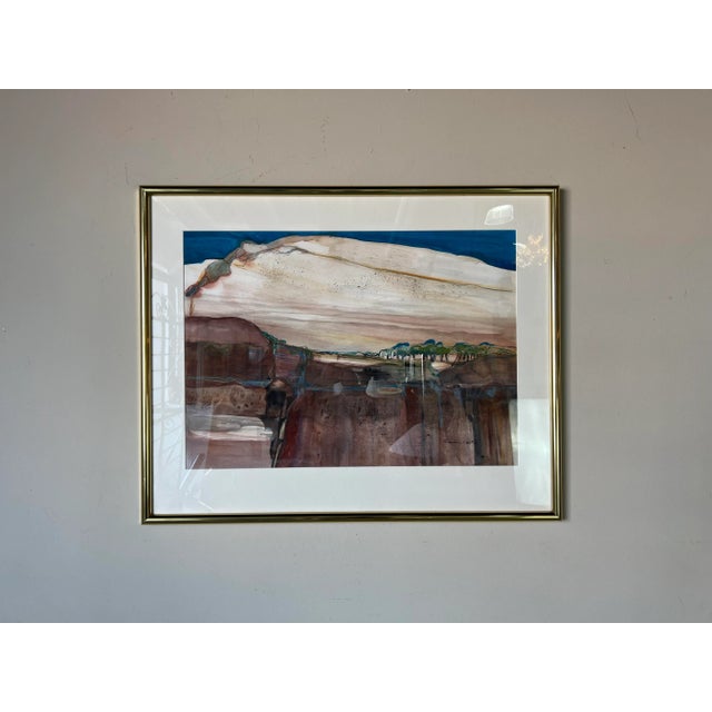 Mary Alice Braukman "Bluffs" Impressionist Watercolor Painting, Framed For Sale - Image 13 of 13