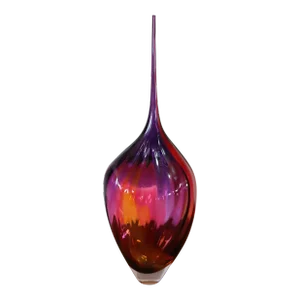 Fuchsia & Amber Art Glass Vase