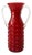 Mid-Century Italian Red Glass Vase with Sculptural Clear Handles, 1970s For Sale