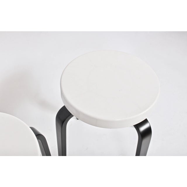 White 1930s Vintage Thonet Black and White Bakelite Stacking Stools - a Pair For Sale - Image 8 of 13