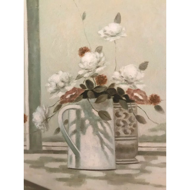 Vintage Mid Century Modern Still Life Oil Painting by Less Bullene For Sale - Image 4 of 9