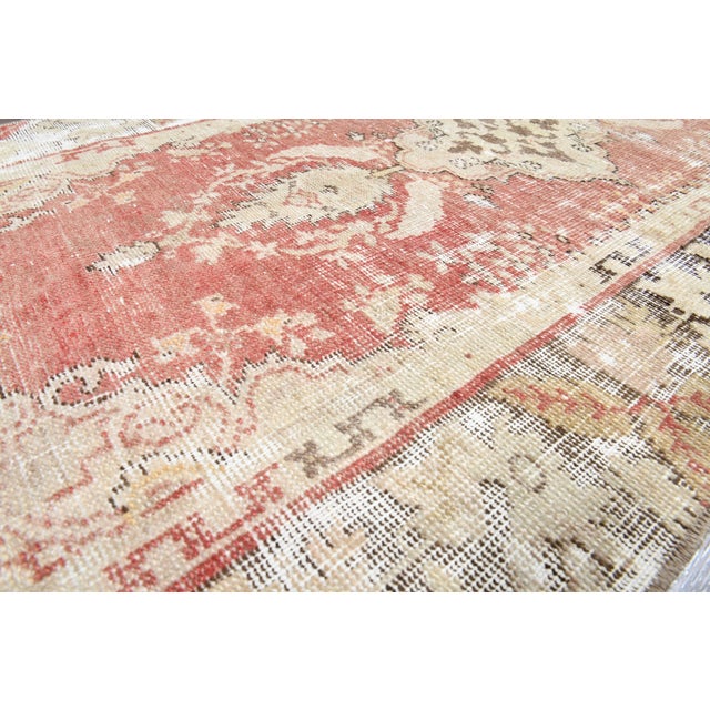 1970s Vintage Handmade Wool Cotton Red Area Rug For Sale - Image 4 of 11