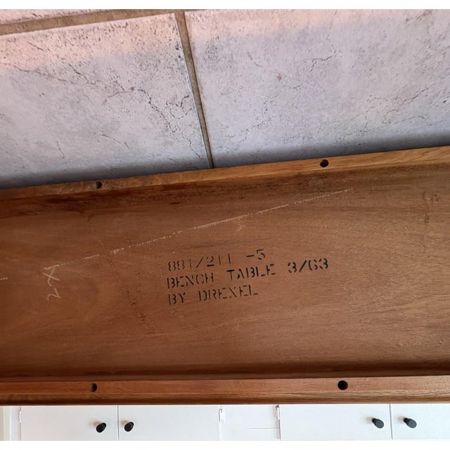 Vintage Mid Century Modern Drexel Declaration Solid Walnut Bench / Coffee Table By Kipp Stewart This authentic mid-century...