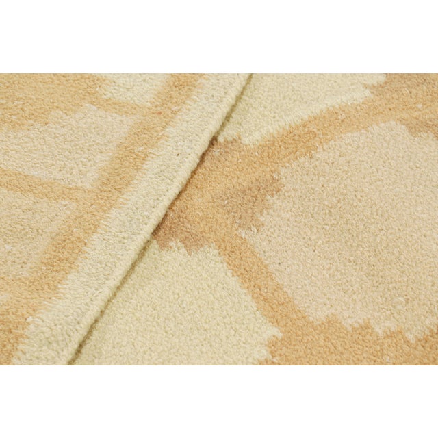 Textile Rug & Kilim’s Scandinavian Style Rug in Peach and Beige-Brown Geometric Pattern - 12x15 For Sale - Image 7 of 7