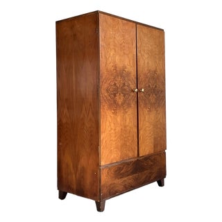 Vintage Burl Wood Armoire For Sale