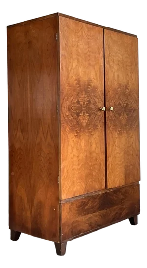 Vintage Burl Wood Armoire