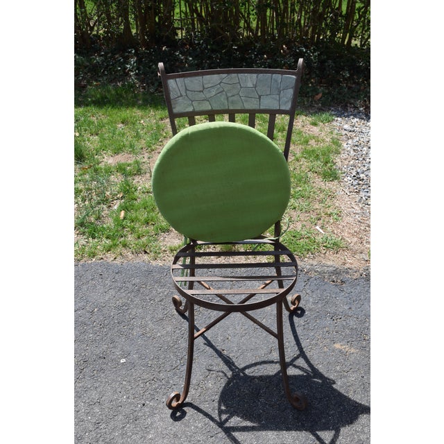 Vintage Stone Mosaic Top Patio Table & 2 Chairs Chairish