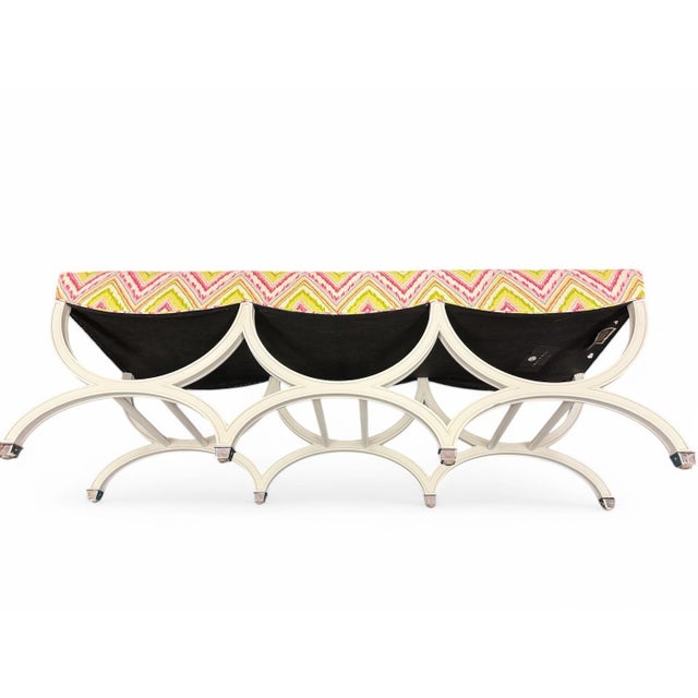 Vanguard Curule Leg Bench, 2010s For Sale - Image 9 of 12