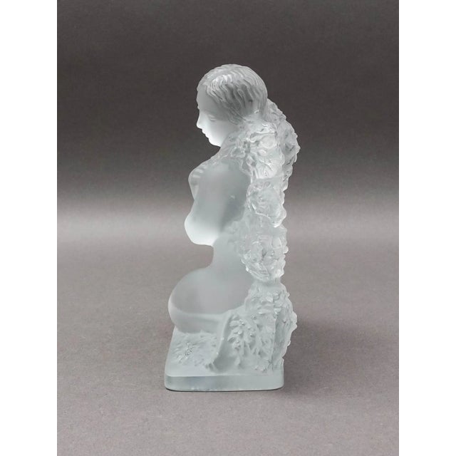 Lalique Crystal France Hiver The Four Seasons Winter Statue Series Figure. Measures approximately 5" long, 3 3/8" wide, 7...